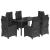 Set mobilier de grădină cu perne, 7 piese, negru, poliratan GartenMobel Dekor