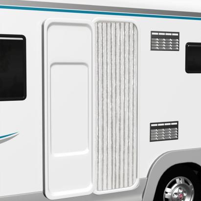 Perdea pentru insecte, gri deschis și alb, 56x185 cm, chenille GartenMobel Dekor