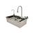 Chiuveta bucatarie multifunctionala cu doua baterii, otel inoxidabil, afisaj digital temperatura, functie cascada, dozator sapun, scurgator, tava, tocator si accesorii scurgere incluse, 75x46x23.5cm Cod: DISMT04 Automotive TrustedCars