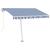Copertină autonomă retractabilă automat albastru&alb 300x250 cm GartenMobel Dekor