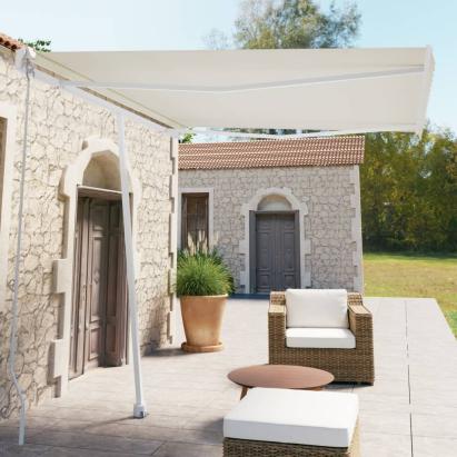 Copertină autonomă retractabilă automat, crem, 300x250 cm GartenMobel Dekor