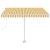 Copertină autonomă retractabilă automat galben&alb 300x250 cm GartenMobel Dekor