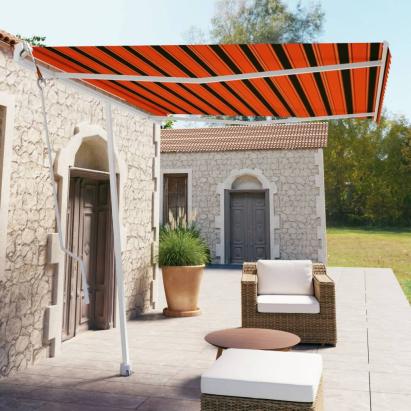 Copertină autonomă retractabilă automat oranj&maro 300x250 cm GartenMobel Dekor