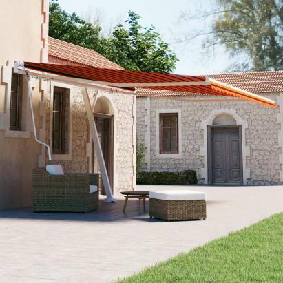 Copertină autonomă retractabilă automat oranj&maro 450x300 cm GartenMobel Dekor