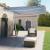 Copertină autonomă retractabilă automat albastru&alb 400x350 cm GartenMobel Dekor