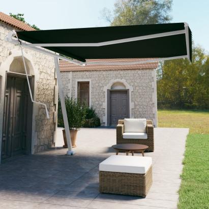 Copertină autonomă retractabilă automat, antracit, 400x350 cm GartenMobel Dekor