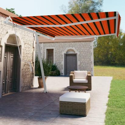 Copertină autonomă retractabilă automat oranj&maro 450x350 cm GartenMobel Dekor