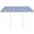 Copertină retractabilă automat cu stâlpi, albastru/alb, 3x2,5 m GartenMobel Dekor