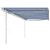 Copertină retractabilă automat, cu stâlpi, albastru&alb, 5x3 m GartenMobel Dekor