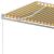 Copertină retractabilă automat, cu stâlpi, galben&alb, 5x3 m GartenMobel Dekor
