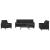 Set de canapele cu perne, 4 piese, negru, catifea GartenMobel Dekor