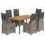 Set bistro de grădină cu perne, 7 piese, gri, poliratan GartenMobel Dekor