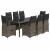Set bistro de grădină cu perne, 9 piese, gri, poliratan GartenMobel Dekor