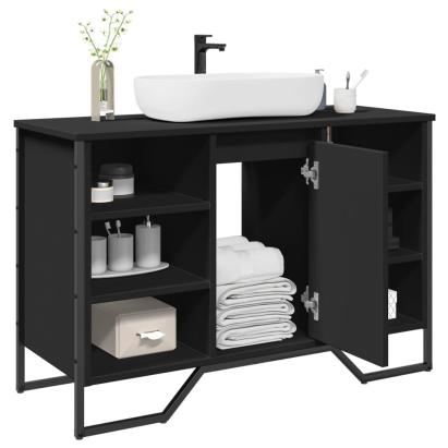 Dulap pentru chiuvetă baie, negru, 91x35x60 cm, lemn prelucrat GartenMobel Dekor