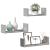 Raft de perete, 3 buc., gri beton, lemn prelucrat GartenMobel Dekor