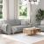 Set de canapele cu perne, 2 piese, gri nor, textil GartenMobel Dekor