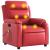 Fotoliu de masaj rabatabil, roșu, piele ecologică GartenMobel Dekor