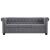 Canapea Chesterfield cu 3 locuri, catifea, 199x75x72 cm, gri GartenMobel Dekor