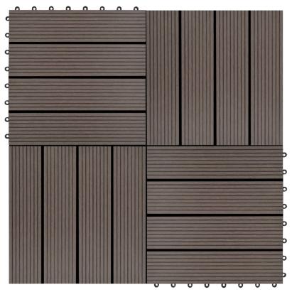 Plăci de pardoseală, 22 buc., maro închis, 30x30 cm, WPC, 2 mp GartenMobel Dekor