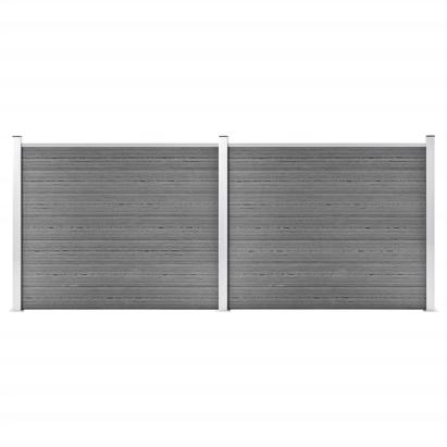 Set panouri gard, 353x146 cm, gri, WPC   GartenMobel Dekor