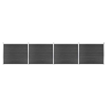 Set panouri gard, 699x146 cm, gri, WPC   GartenMobel Dekor