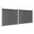 Set panouri gard, 353x146 cm, negru, WPC   GartenMobel Dekor