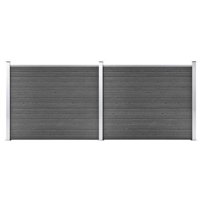 Set panouri gard, 353x146 cm, negru, WPC   GartenMobel Dekor