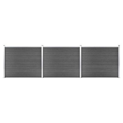 Set panouri gard, 526x146 cm, negru, WPC   GartenMobel Dekor