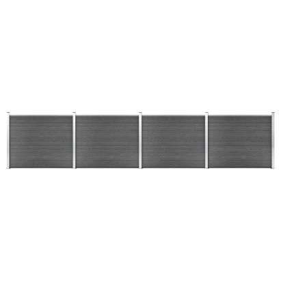 Set panouri gard, 699x146 cm, negru, WPC   GartenMobel Dekor