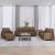 Set de canapele cu perne, 4 piese, maro, textil GartenMobel Dekor