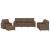 Set de canapele cu perne, 4 piese, maro, textil GartenMobel Dekor