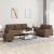 Set de canapele cu perne, 3 piese, maro, textil GartenMobel Dekor