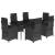 Set mobilier de grădină cu perne, 7 piese, negru, poliratan GartenMobel Dekor