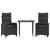 Set mobilier de grădină cu perne, 3 piese, negru, poliratan GartenMobel Dekor