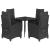 Set mobilier de grădină cu perne, 5 piese, negru, poliratan GartenMobel Dekor