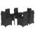 Set mobilier de grădină cu perne, 7 piese, negru, poliratan GartenMobel Dekor