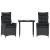 Set mobilier de grădină cu perne, 3 piese, negru, poliratan GartenMobel Dekor