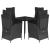 Set mobilier de grădină cu perne, 5 piese, negru, poliratan GartenMobel Dekor