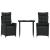 Set mobilier de grădină cu perne, 3 piese, negru, poliratan GartenMobel Dekor