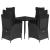 Set mobilier de grădină cu perne, 5 piese, negru, poliratan GartenMobel Dekor
