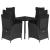 Set mobilier de grădină cu perne, 5 piese, negru, poliratan GartenMobel Dekor