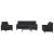 Set de canapele cu perne/rulouri, 4 piese, negru, catifea GartenMobel Dekor
