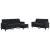Set de canapele cu perne/rulouri, 3 piese, negru, catifea GartenMobel Dekor