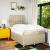 Pat box spring cu saltea, crem, 120x200 cm, textil GartenMobel Dekor