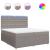 Pat box spring cu saltea, gri taupe, 200x200 cm, textil GartenMobel Dekor