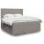 Pat box spring cu saltea, gri taupe, 200x200 cm, textil GartenMobel Dekor