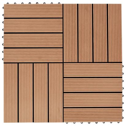 Plăci de pardoseală, 22 buc., culoare tec, 30x30 cm, WPC, 2 mp GartenMobel Dekor
