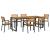 Set mobilier de grădină, 7 piese, lemn masiv de acacia și metal GartenMobel Dekor