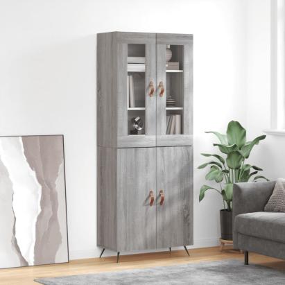 Dulap înalt, gri sonoma, 69,5x34x180 cm, lemn compozit GartenMobel Dekor