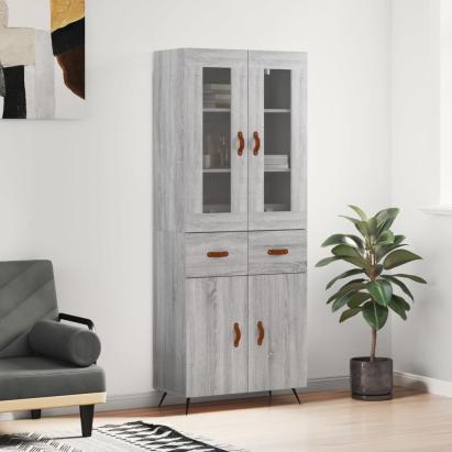Dulap înalt, gri sonoma, 69,5x34x180 cm, lemn compozit GartenMobel Dekor